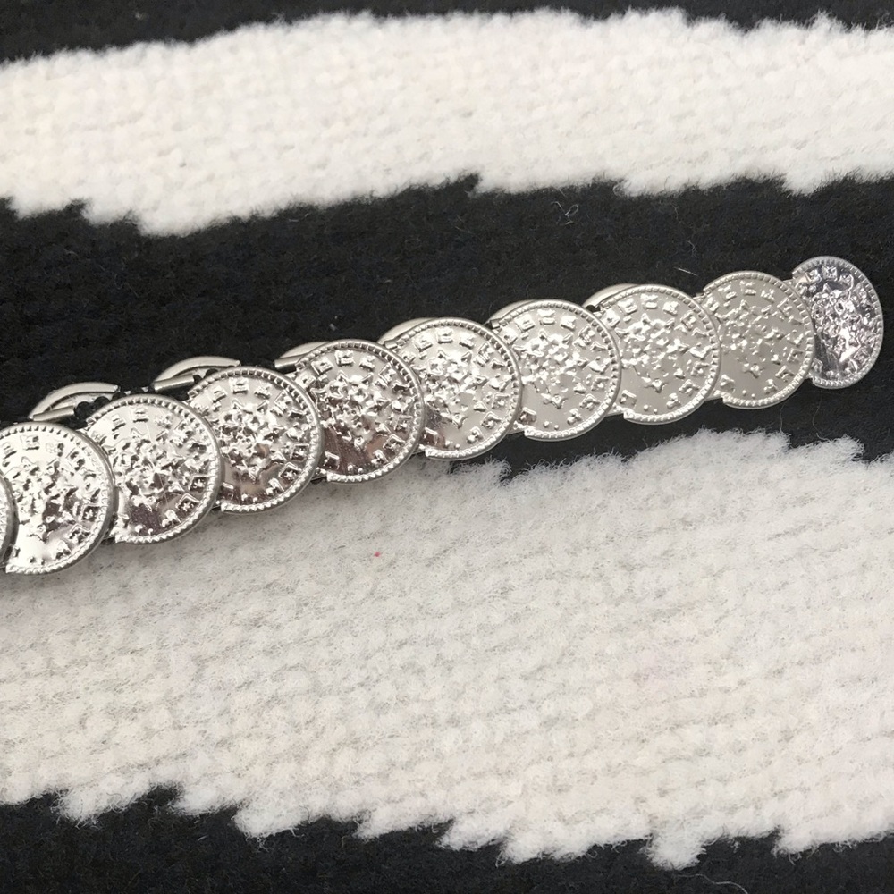 Vintage Silver Coin Elasticized Stretchy Belt